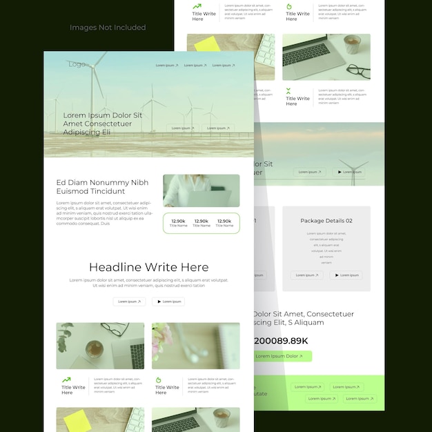 Vector responsive onepage business website template modern uxui design with email marketing capabilities