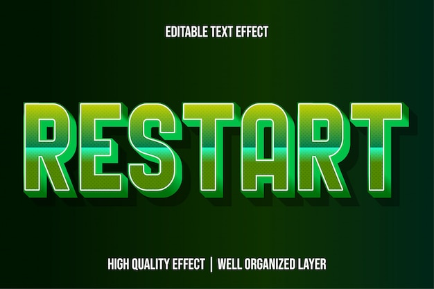 Restart, Editable Modern Text Effect Font Styles