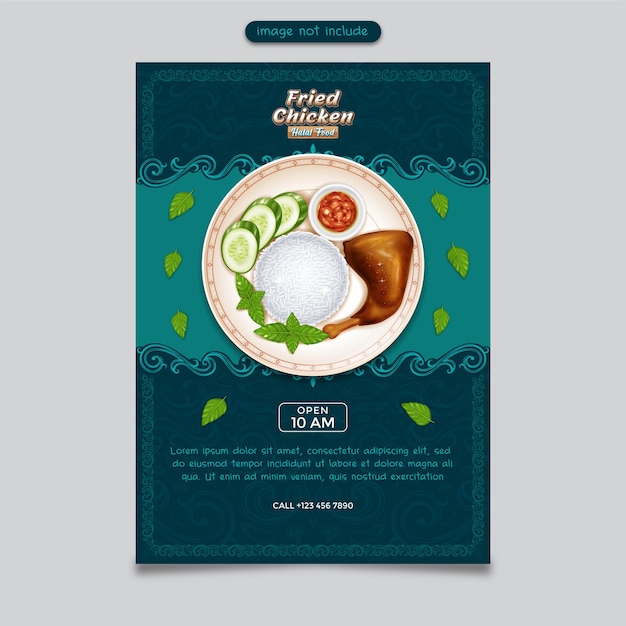 Restauran Flyer Clasic background with frame ornament