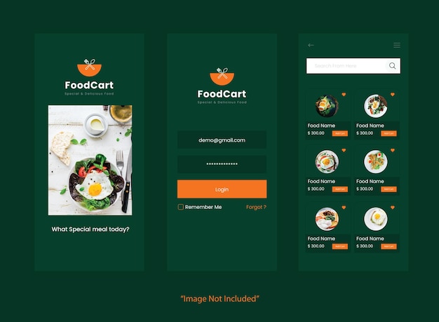 Restaurant App log page Ui Design Template