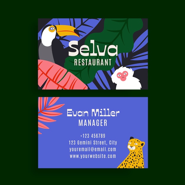 Restaurant business card template design