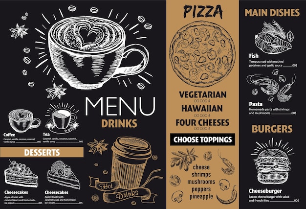 Restaurant cafe menu template design Food flyer