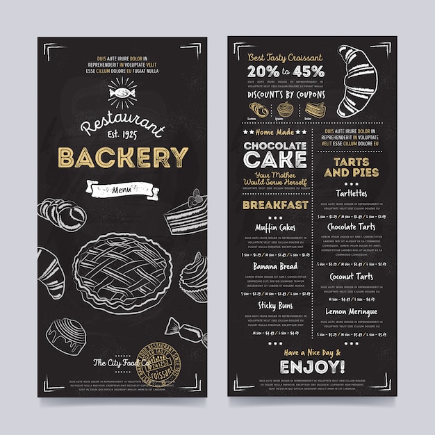 Restaurant cafe menu template design, vector