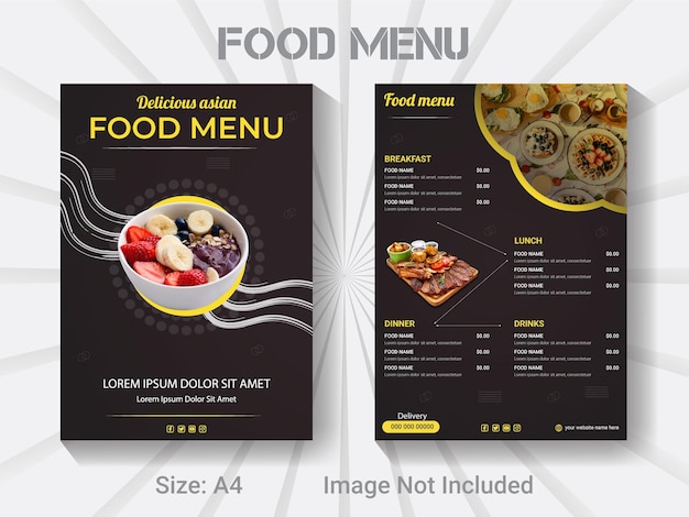 Restaurant delicious new year Asian food menu template.