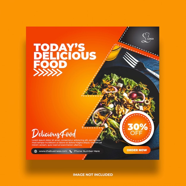 Restaurant delicious offer food social media post abstract minimal premium template