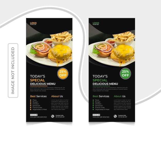 Restaurant fast food today's special delicious menu dl flyer template