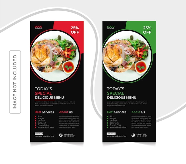 Restaurant fast food today's special delicious menu dl flyer template