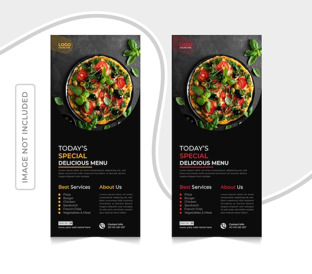 Restaurant fast food today's special delicious menu dl flyer template