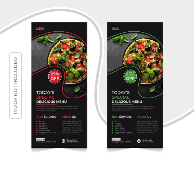 Restaurant fast food today's special delicious menu dl flyer template