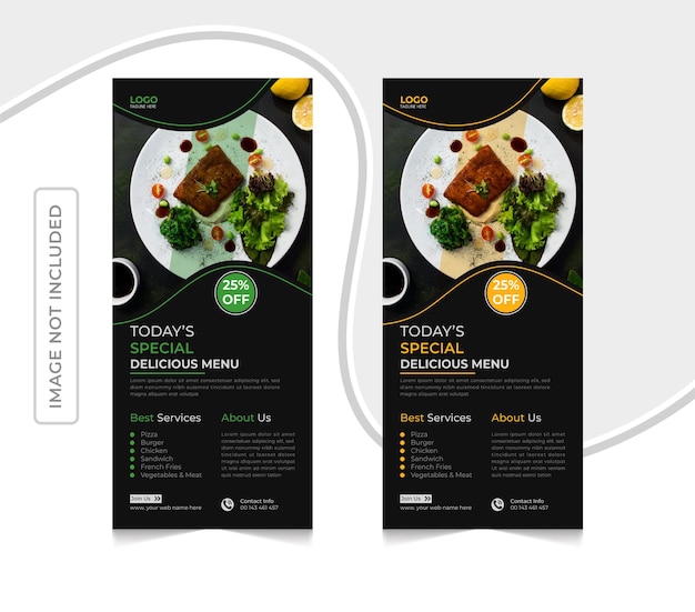 Restaurant fast food today's special delicious menu dl flyer template