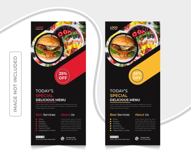 Restaurant fast food today's special delicious menu dl flyer template