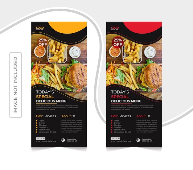 Restaurant fast food today's special delicious menu dl flyer template