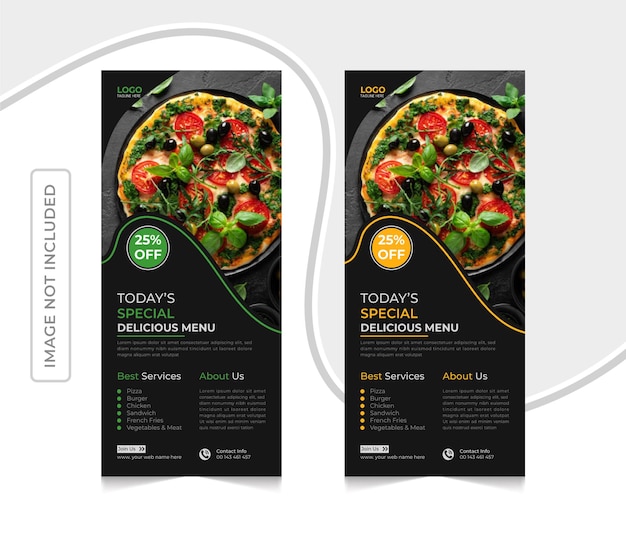 Restaurant fast food today's special delicious menu dl flyer template