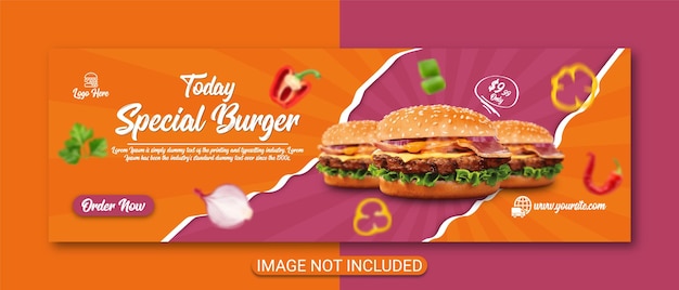 restaurant flyer food social media post or Facebook cover design premium vector