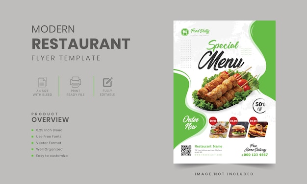 Restaurant flyer and poster design template