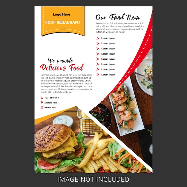 Restaurant flyer template with photo Free Vector