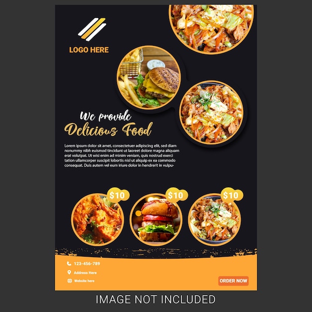 Restaurant flyer template with photo Free Vector