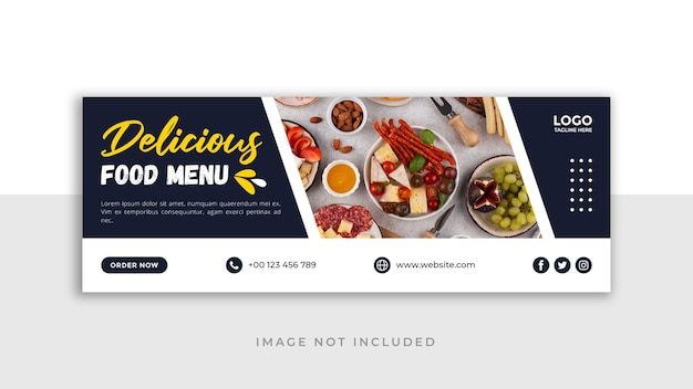 Restaurant food facebook cover or banner design template