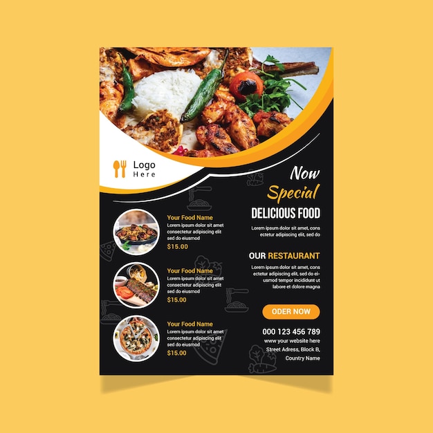 Restaurant Food Flyer Design Template