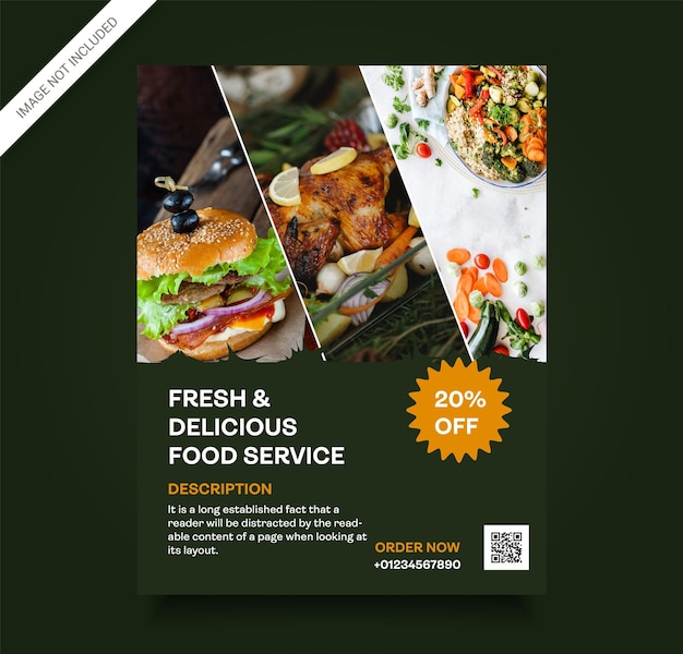 Vector restaurant food flyer template premium vector