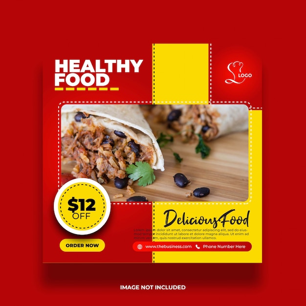 Restaurant food healthy social menu media post abstract  post