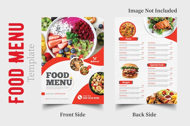 Restaurant food menu and flyer Design Template