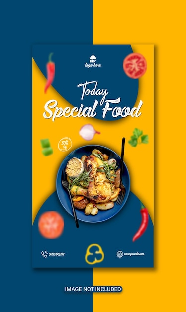 restaurant food menu flyer or social media food post design premium vector