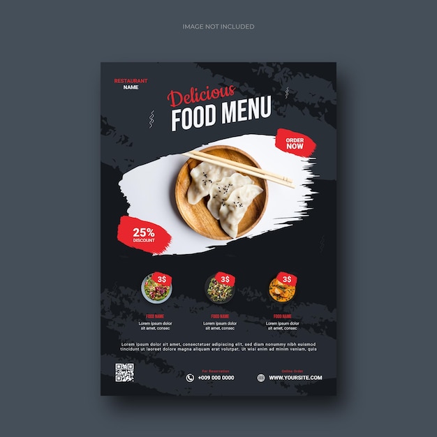 Restaurant food menu flyer template design