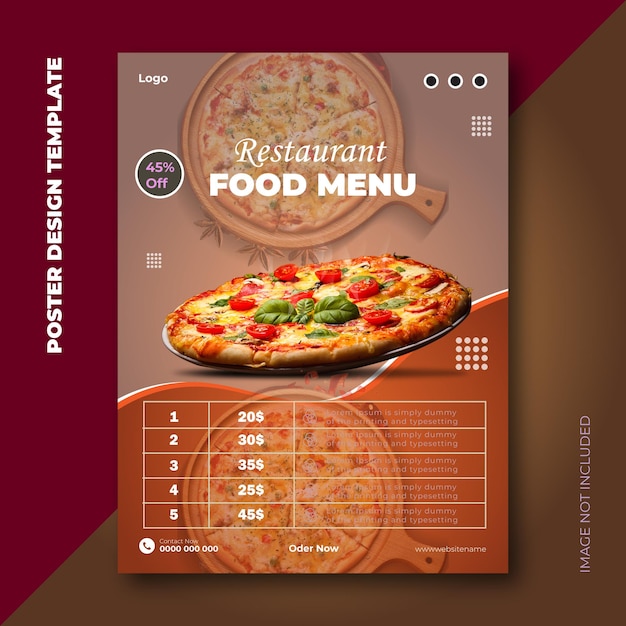 Vector restaurant food menu poster design template