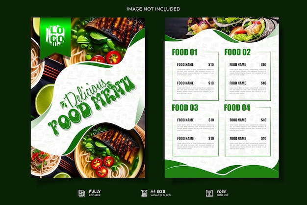 Restaurant food menu template