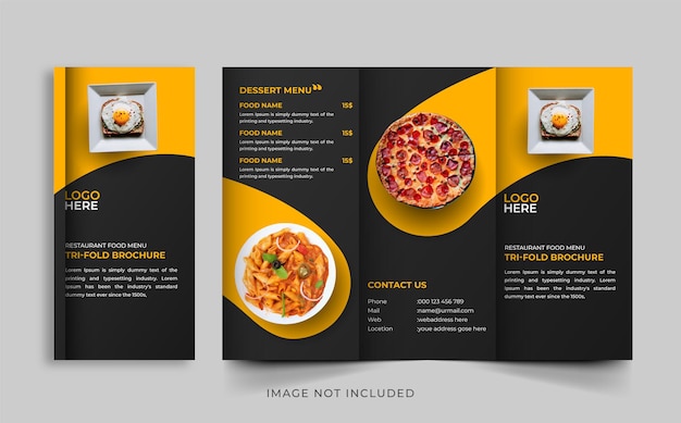 Vector restaurant food menu  trifold brochure template design