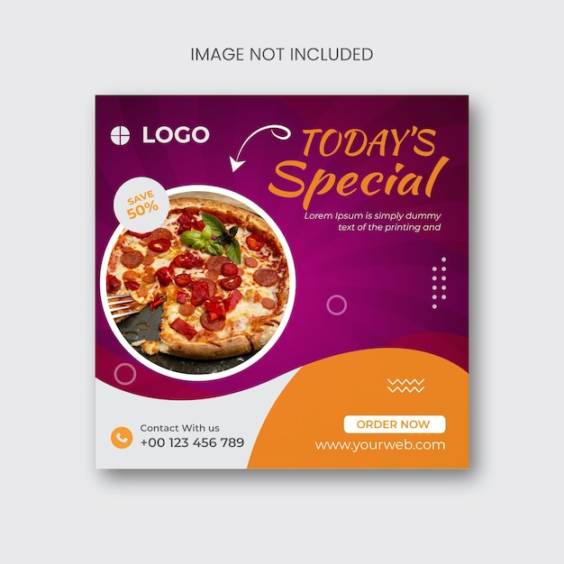 Restaurant food social media post template design Premium Vector