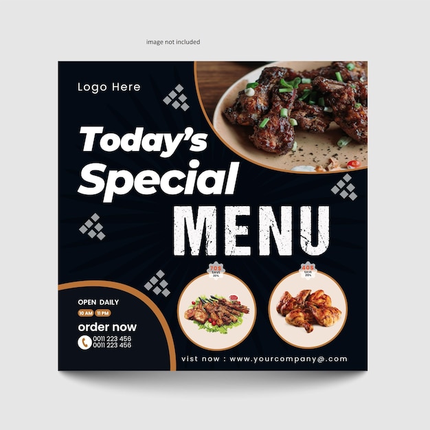 Restaurant food Social media Post Template