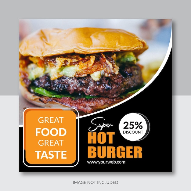 Restaurant Food social media promotion and Instagram post design template