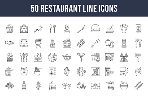 Restaurant Line Icons