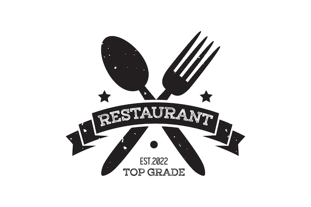 Restaurant logo design with vintage style