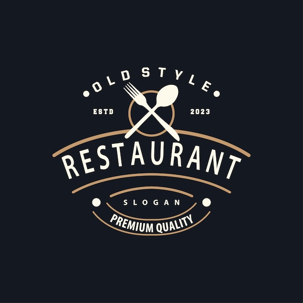 Restaurant Logo Vintage Retro Business Typography Design for Food Cafe Bar Restaurant Simple Templet Illustration