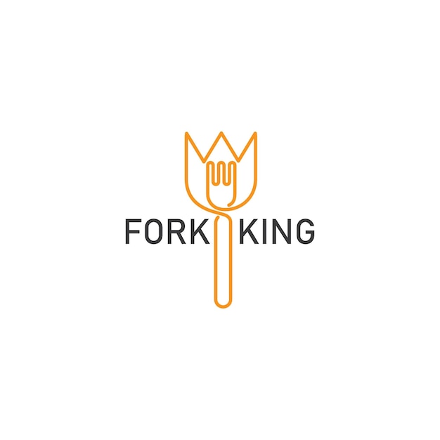 restaurant logo with fork and crown icon