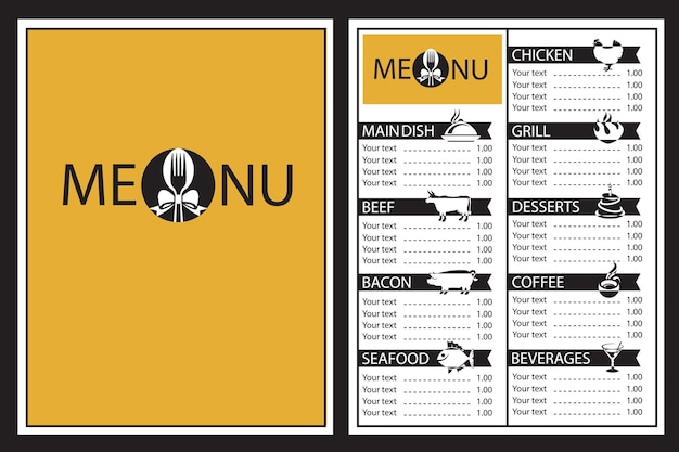 Vector restaurant menu design