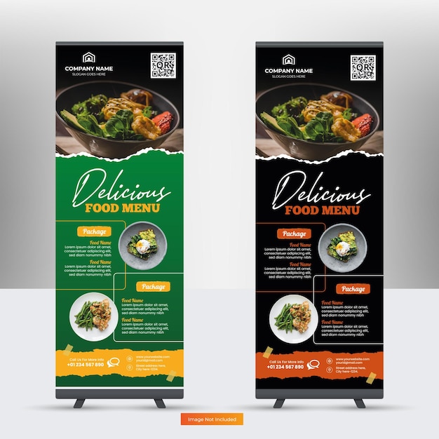 Restaurant Menu  Food Menu RollUp Banner