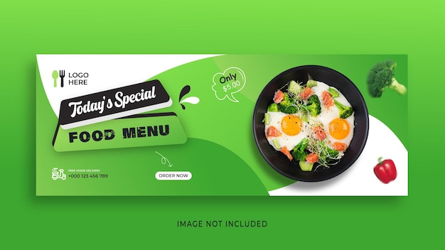 Restaurant menu social media promotion post and web banner template Premium EPS