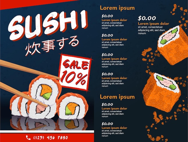 Restaurant menu Sushi