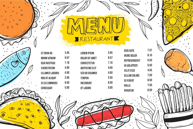 Restaurant menu template 