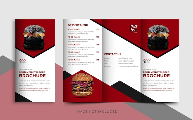 Restaurant Menu Trifold Brochure Template