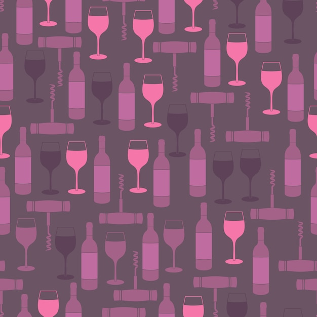 Restaurant seamless pattern purple