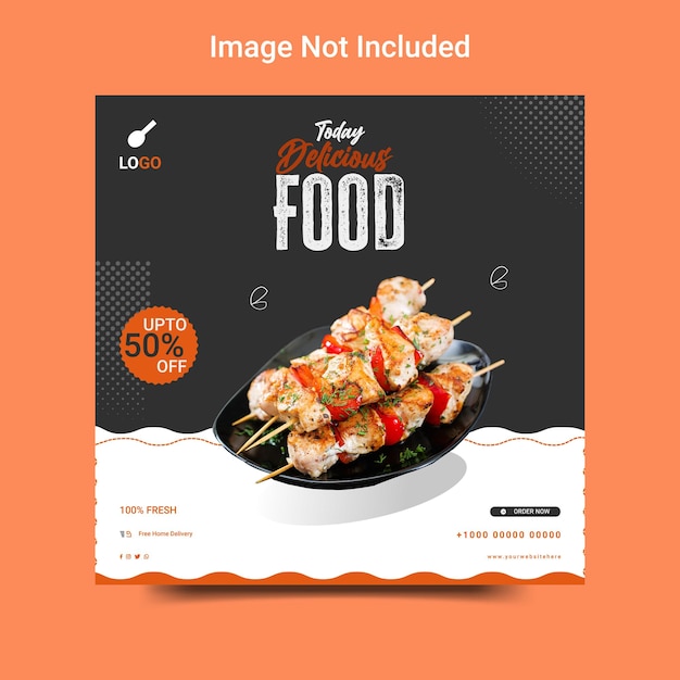 Restaurant Social Media Instagram Post banner design template Vector