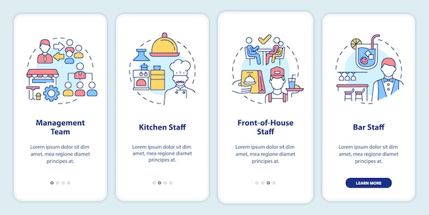 Restaurant staff onboarding mobile app screen