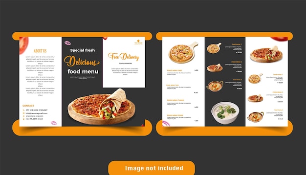 Vector restaurant trifold brochure template