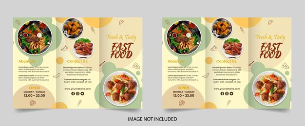 Vector restaurant trifold menu design tamplate