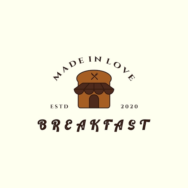 Restaurant with vintage style logo icon template design breakfast eatery cafe vector illustration